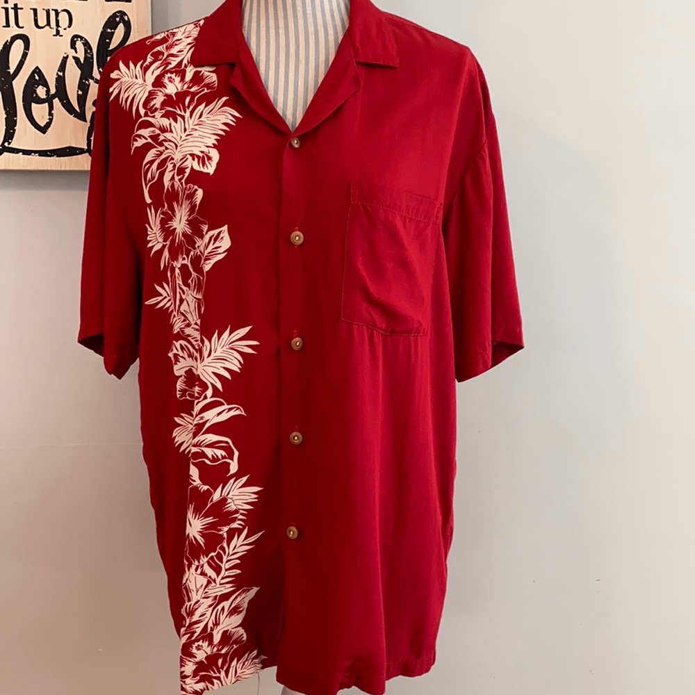 Paradise Found Shirt Hawaii Button Down Large